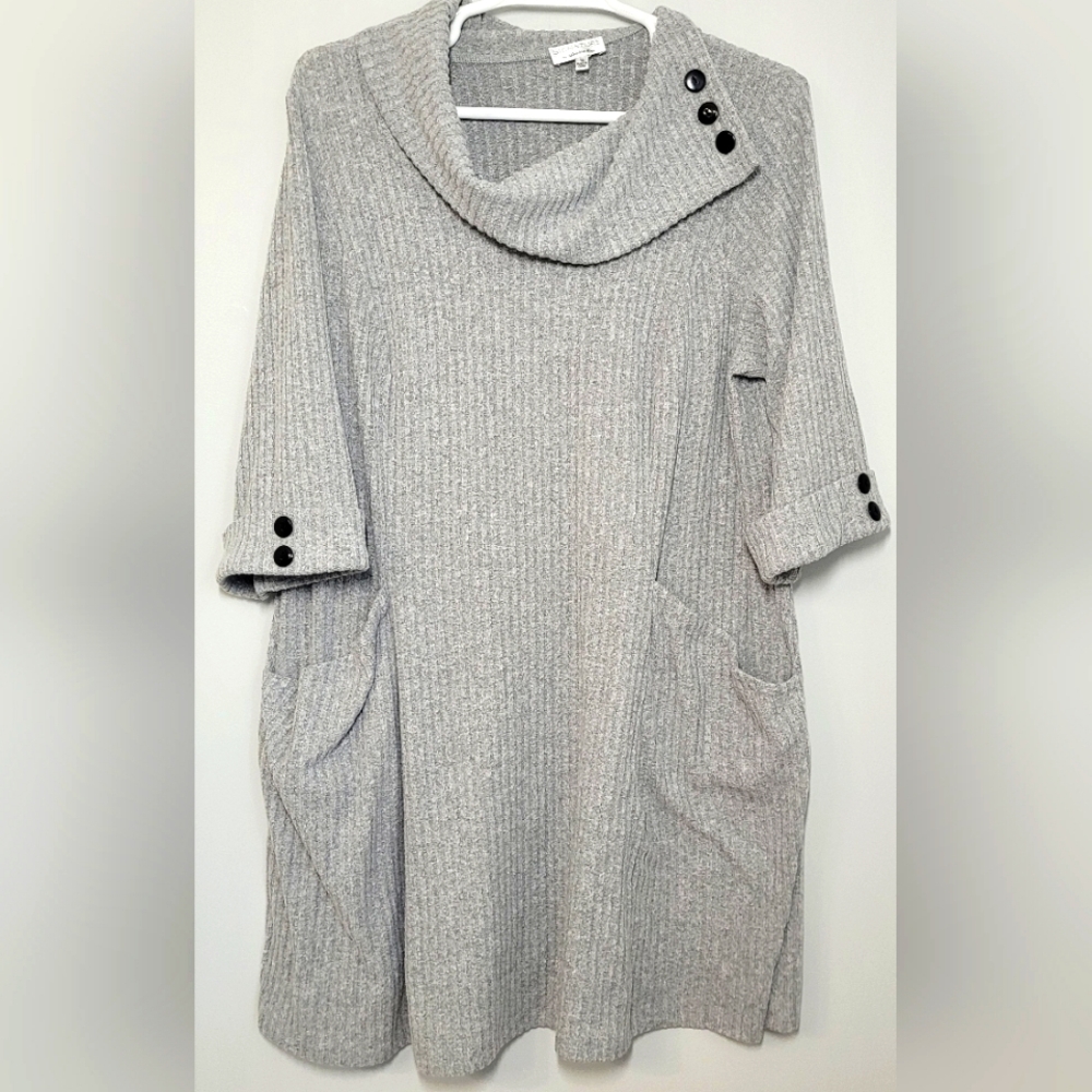 Bobbie Bee Sweater Dress Grey 3X Ex Cond.